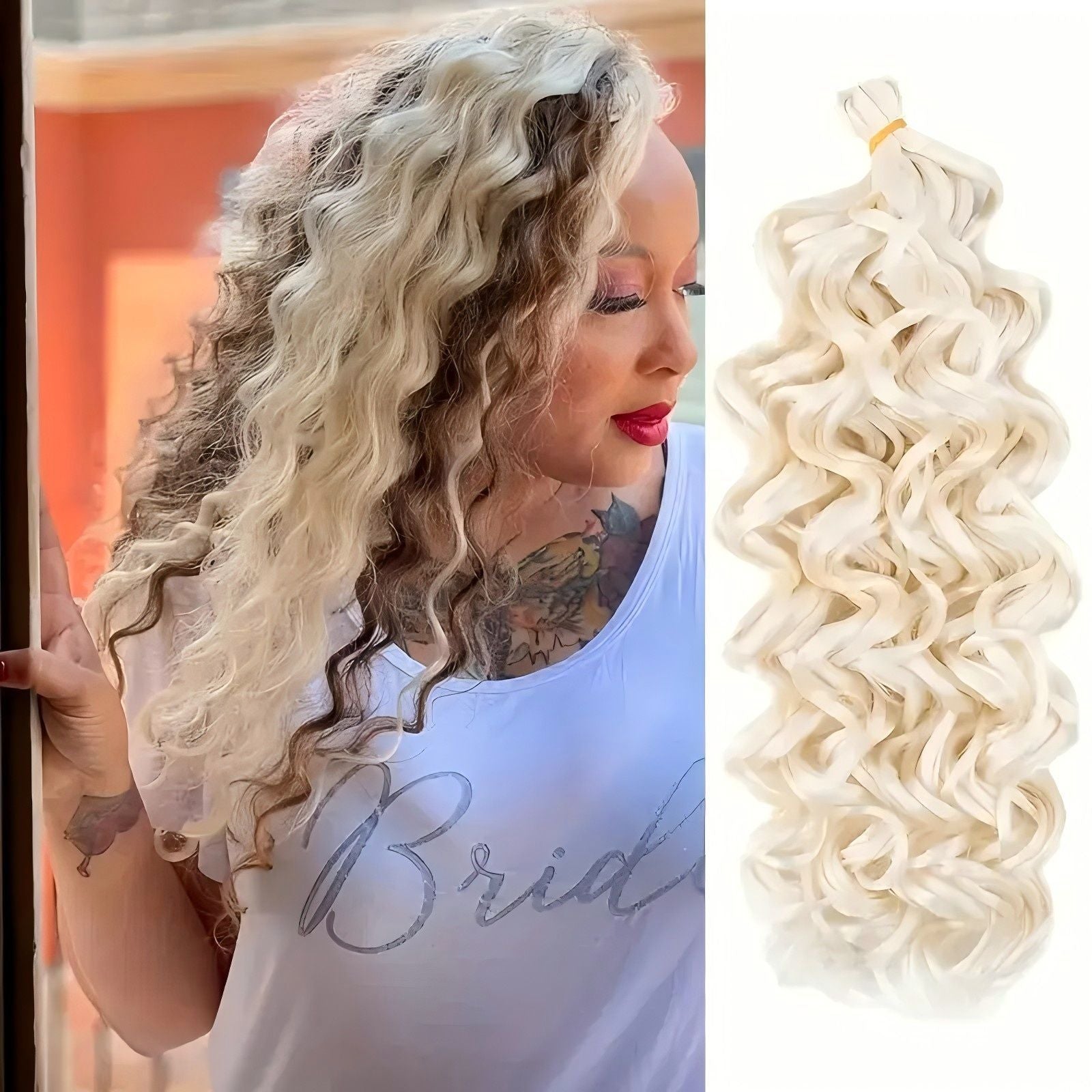European and American Style Wig Hawaiian Curl Crochet Hair Hawaii Ocean Wave Braiding Hair20in90g