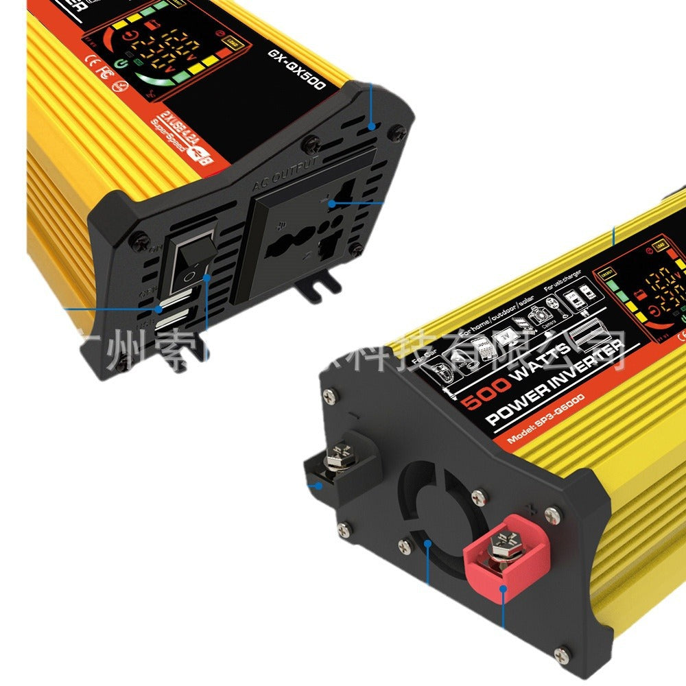 Car and Home Inverter12V Turn110V220V 500W Smart Display car power inverter