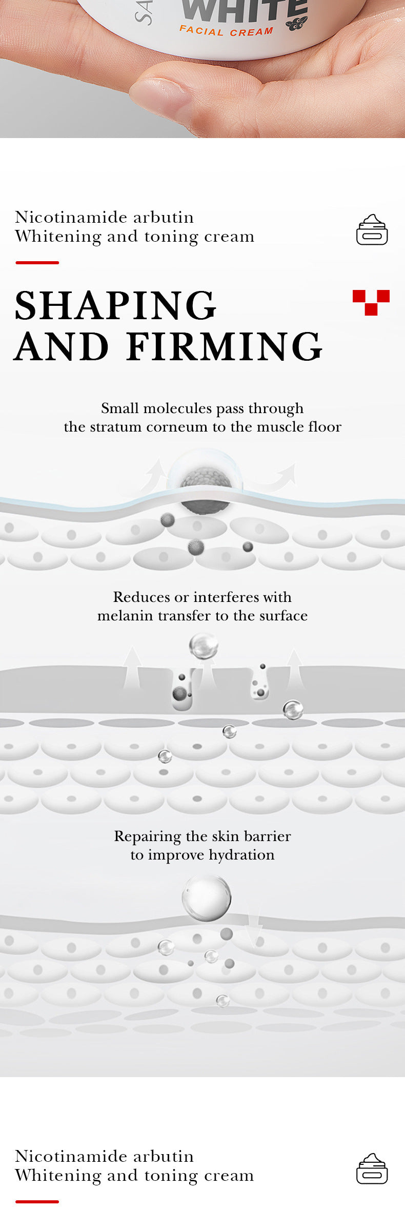 Full English Niacinamide Arbutin Set SADOER Whitening, hydrating, and moisturizing skincare products  wholesale