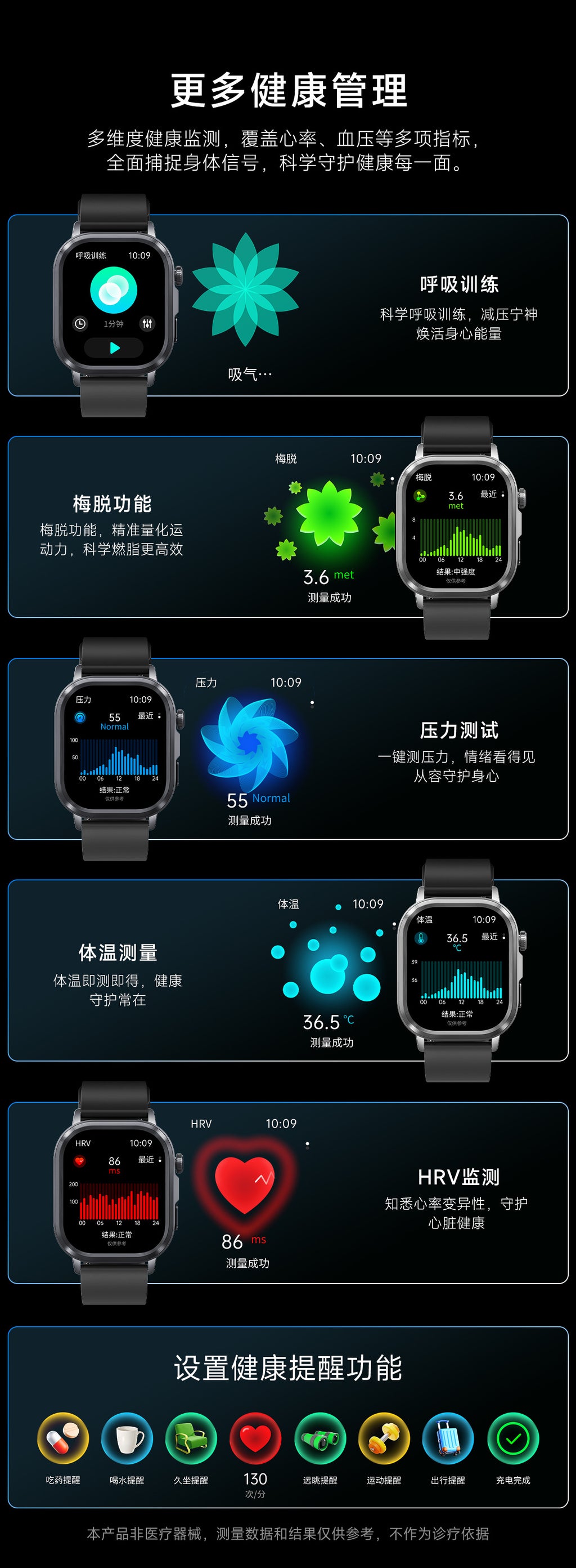 et573AI ECG Smart Health Management Watch Non-Invasive Blood Sugar Uric Acid Blood Lipid Monitoring Smart Watch