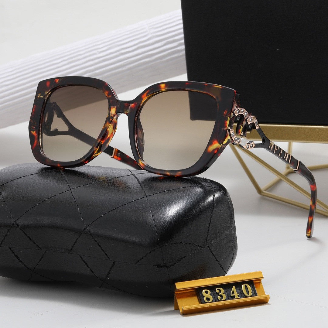 Chanel Style European and American High-End Summer Sunglasses Personality Versatile Trendy Sunglasses Driving Travel Fake Eye