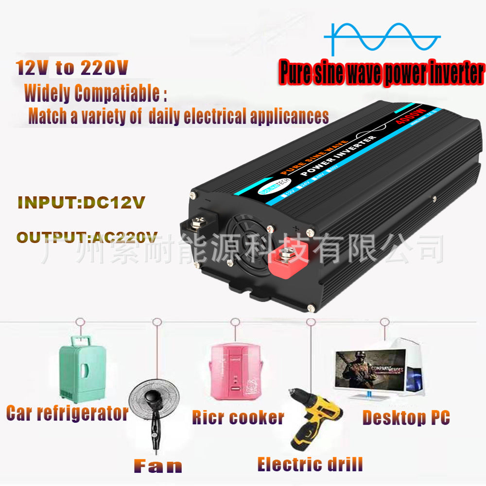 New Product12V Turn AC220V Sine Wave Inverter500W/800W/1000W/1300W 2个4.2A USB