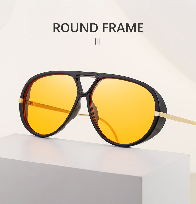 2025New Sunglasses for Women, European and American Fashion Glasses, Double Bridge Personality Aviator Sunglasses, Sun Protection Pilot Sunglasses for Men