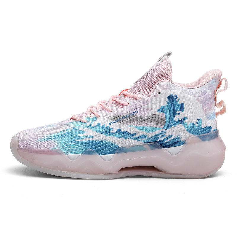 2025New Fashion Rubber Sole Sports Trendy Shoes for Teenagers, Personalized Professional High-Top Wear-Resistant Basketball Shoes