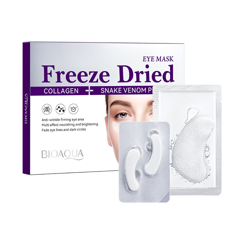 Collagen Snake Venom Peptide Freeze-Dried Eye Mask BIOAOUA Moisturizing and Nourishing Eye Mask Cross-Border Wholesale