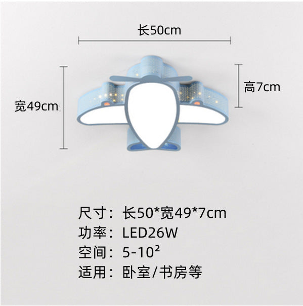 Children's Room Lamp Modern Simple Nordic Creative Boys and Girls Bedroom Airplane led Ceiling Light Non-Glaring Study Lamp