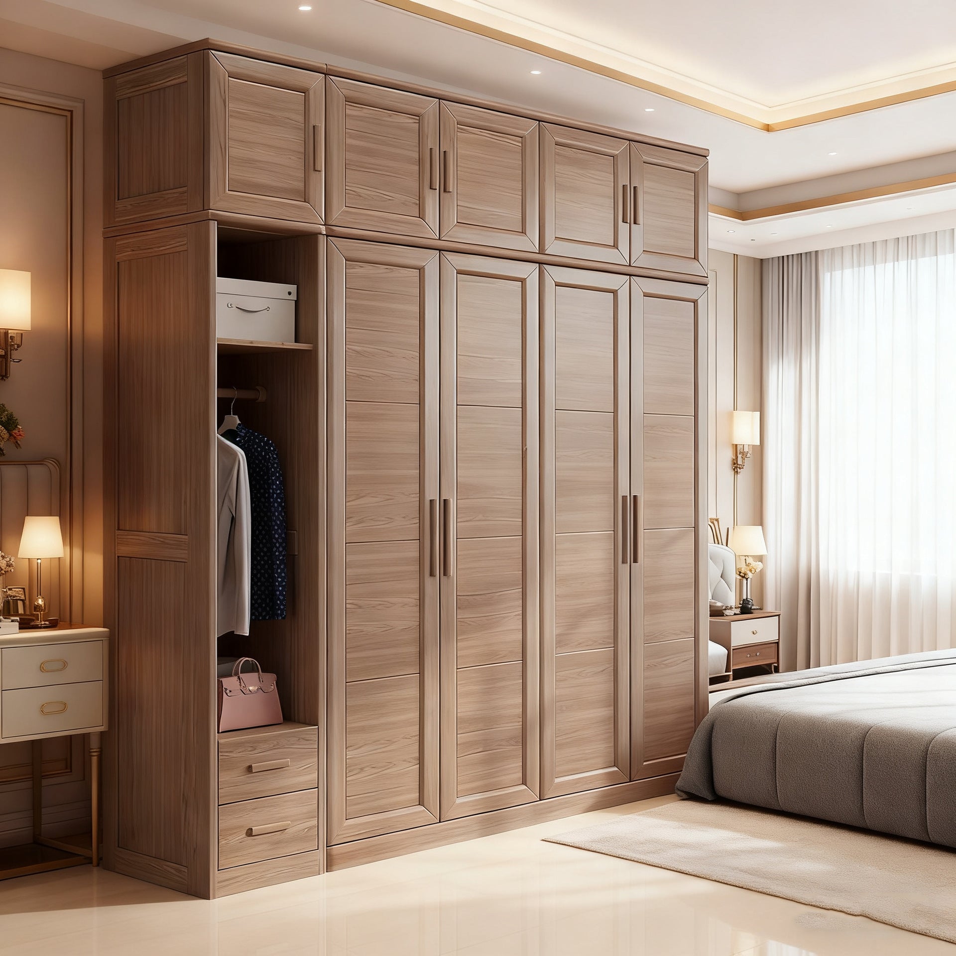 Custom Aluminum Alloy Wardrobe Honeycomb Welding Board Home Bedroom Integrated Assembly Storage Cabinet Large Wardrobe