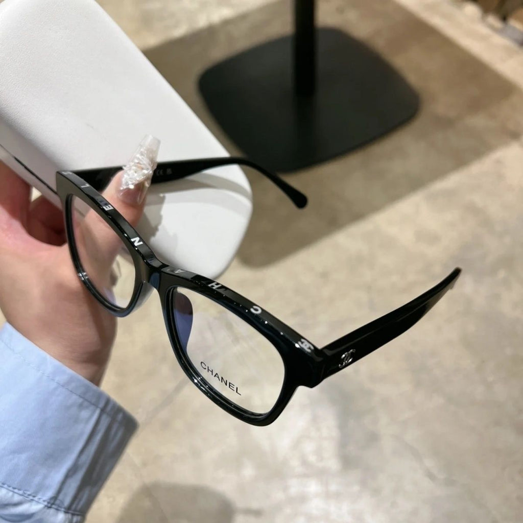 Xiaoxiangjia CH3392No Makeup Black Frame Women's Non-Prescription Glasses Frame Acetate Myopia Glasses Can Be Fitted with Prescription No Makeup Can Be Fitted