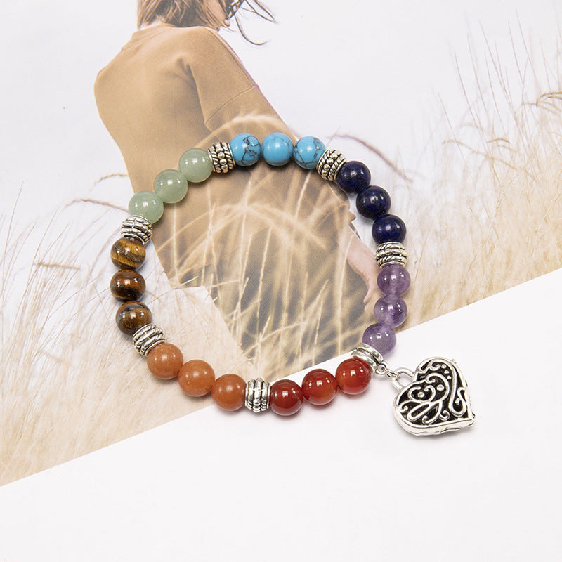 Men's White Pine Bracelet8mm Bead Spacer Tiger Eye Stone Blue Dot Natural Black Agate Elephant Pendant Bracelet