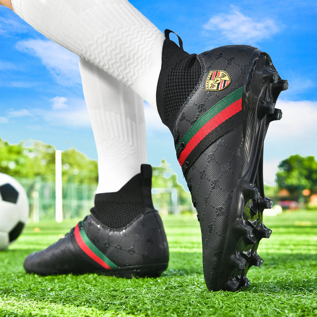 Hot-selling High-top Soccer Shoes tf Artificial Grass with Broken Nails AG Nail Leather Foot Men's and Women's Children's Youth Student Training Shoes