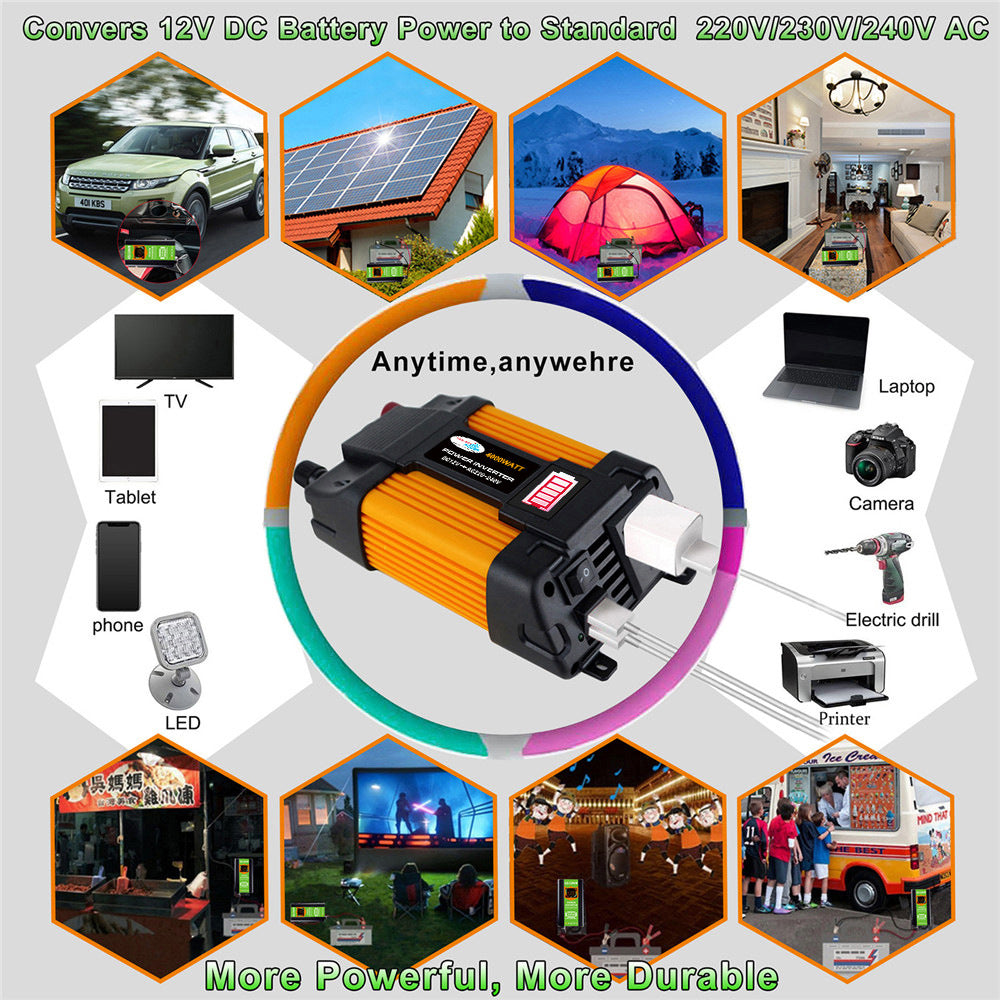 Car Converter Car Inverter300W/500W 12V Turn110V/220V Belt3.6A Double USB Mouth