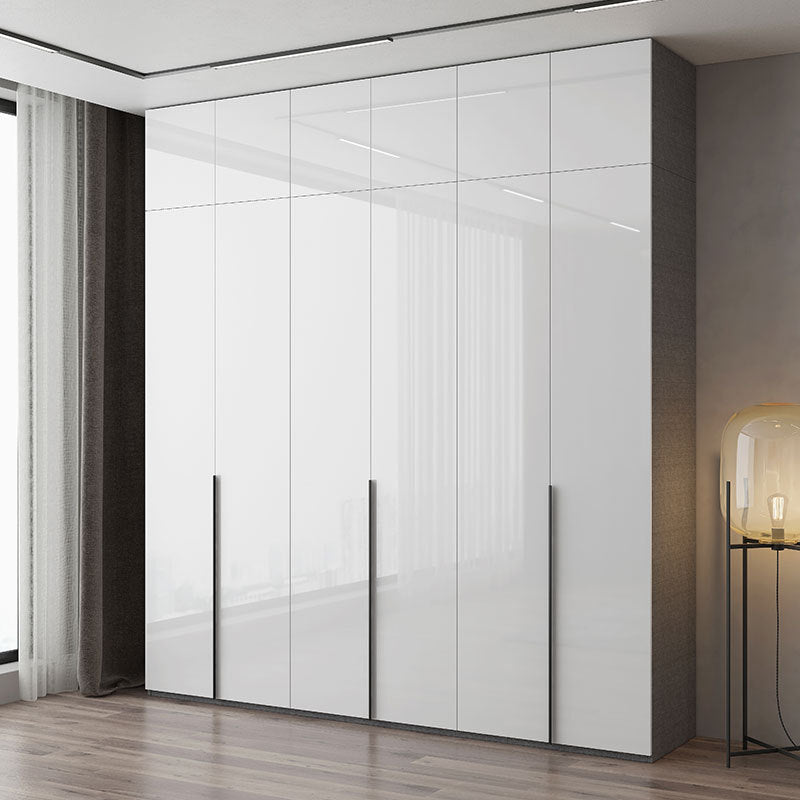 Modern Simple Wardrobe with Swing Doors, Storage Wardrobe with Dressing Table, Shelves, Side Cabinet, Bedroom Wardrobe, Entryway Installation