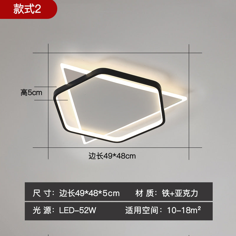 Rectangular Living Room Lamp LED Ceiling Lamp Art Bedroom Lamp Nordic Simple Modern Elegant Lighting Set