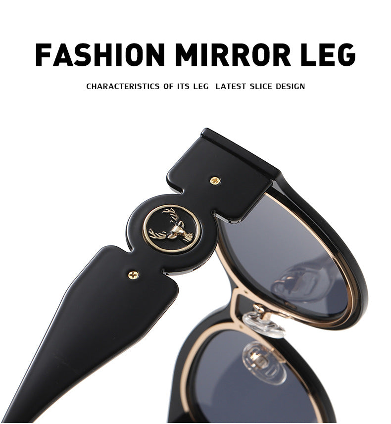 European and American Style Cat Eye Sunglasses for Women with High-end Feel ins Steampunk Frameless Sunglasses for Women Wholesale