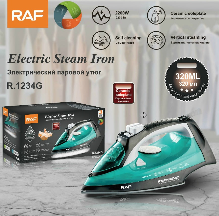 RAF European and American Standard Household Steam Iron Handheld Hanging Corded Electric Iron Dry and Wet Dual-use2200W