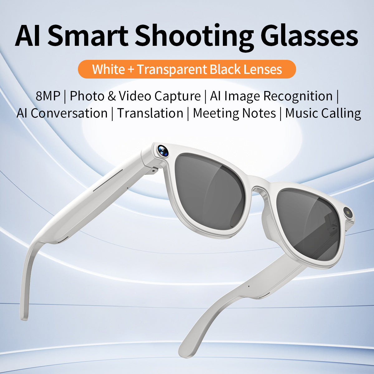 V3Smart Glasses800100 Megapixel Camera AI Translation Character Recognition Anti-Shake1200P Video Recording Audio Recording