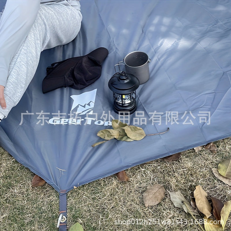 Camping Tent Hexagonal Ground Sheet Outdoor Camping Waterproof Moisture-Proof Oxford Ground Mat Multi-Functional Sunshade Curtain Picnic Mat