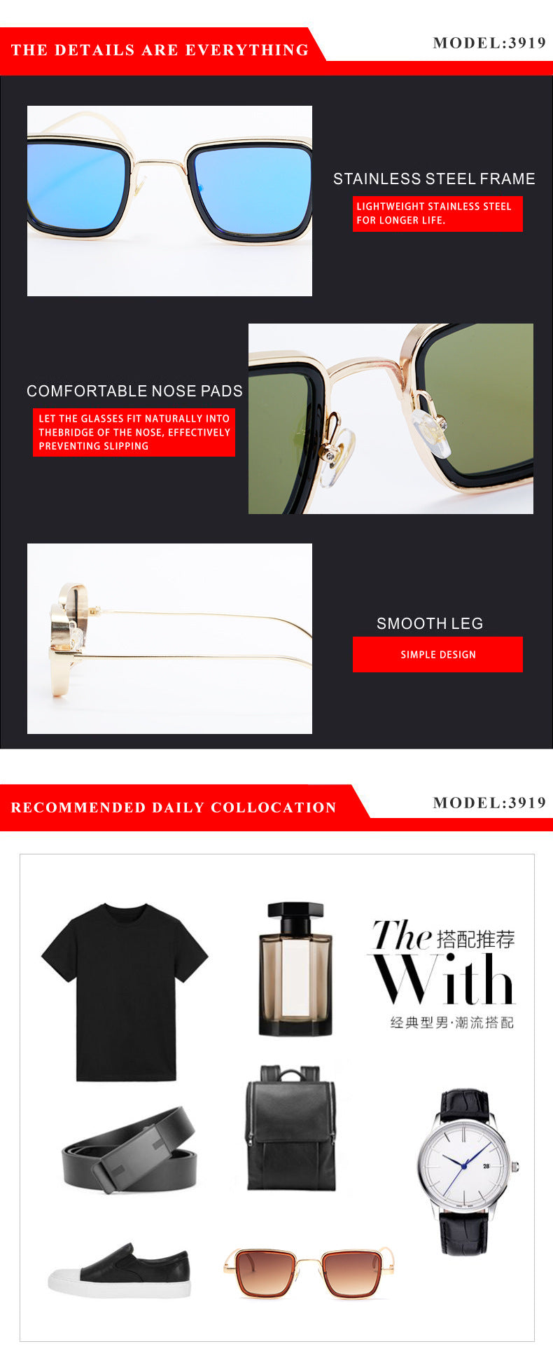 KABIR SINGH Steampunk Small Square Frame Sunglasses for Men High-end Indian Sunglasses Men's Glasses