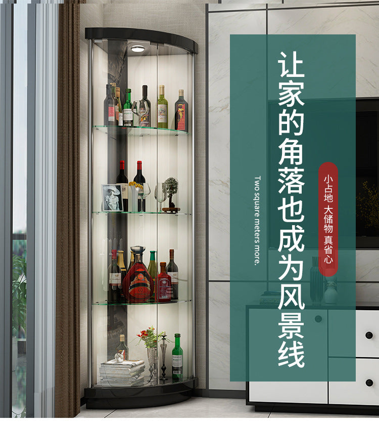 Corner Cabinet Wall Corner Cabinet Triangular Corner Cabinet Modern Simple Glass Wine Cabinet Triangular Cabinet Living Room Cabinet Display Cabinet