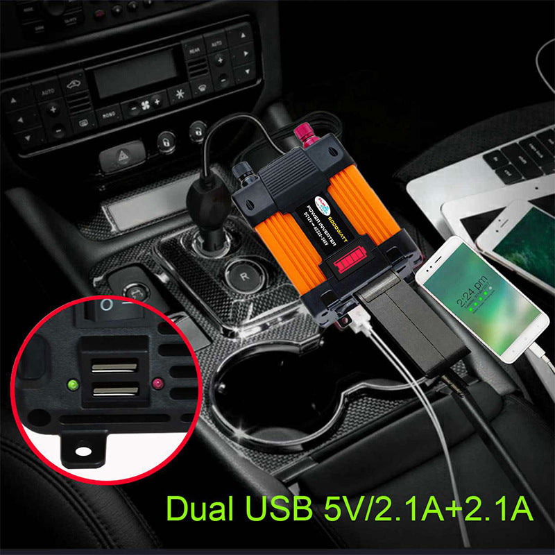 Car Converter Car Inverter300W/500W 12V Turn110V/220V Belt3.6A Double USB Mouth