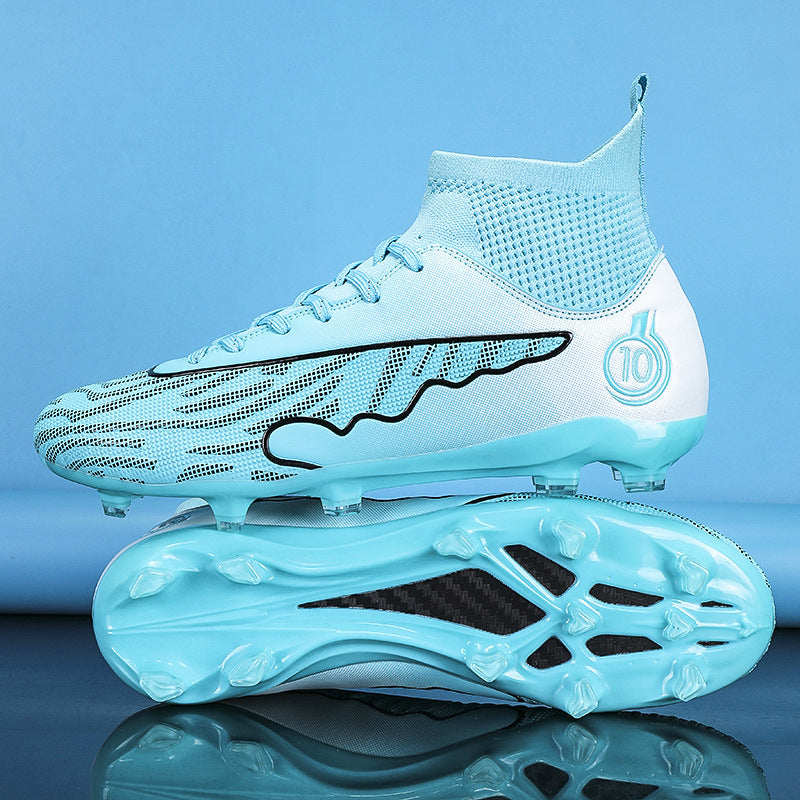 New Professional Football Shoes Boys High Top Youth Students Competition Training AG Long Spike Broken Spike Sneakers