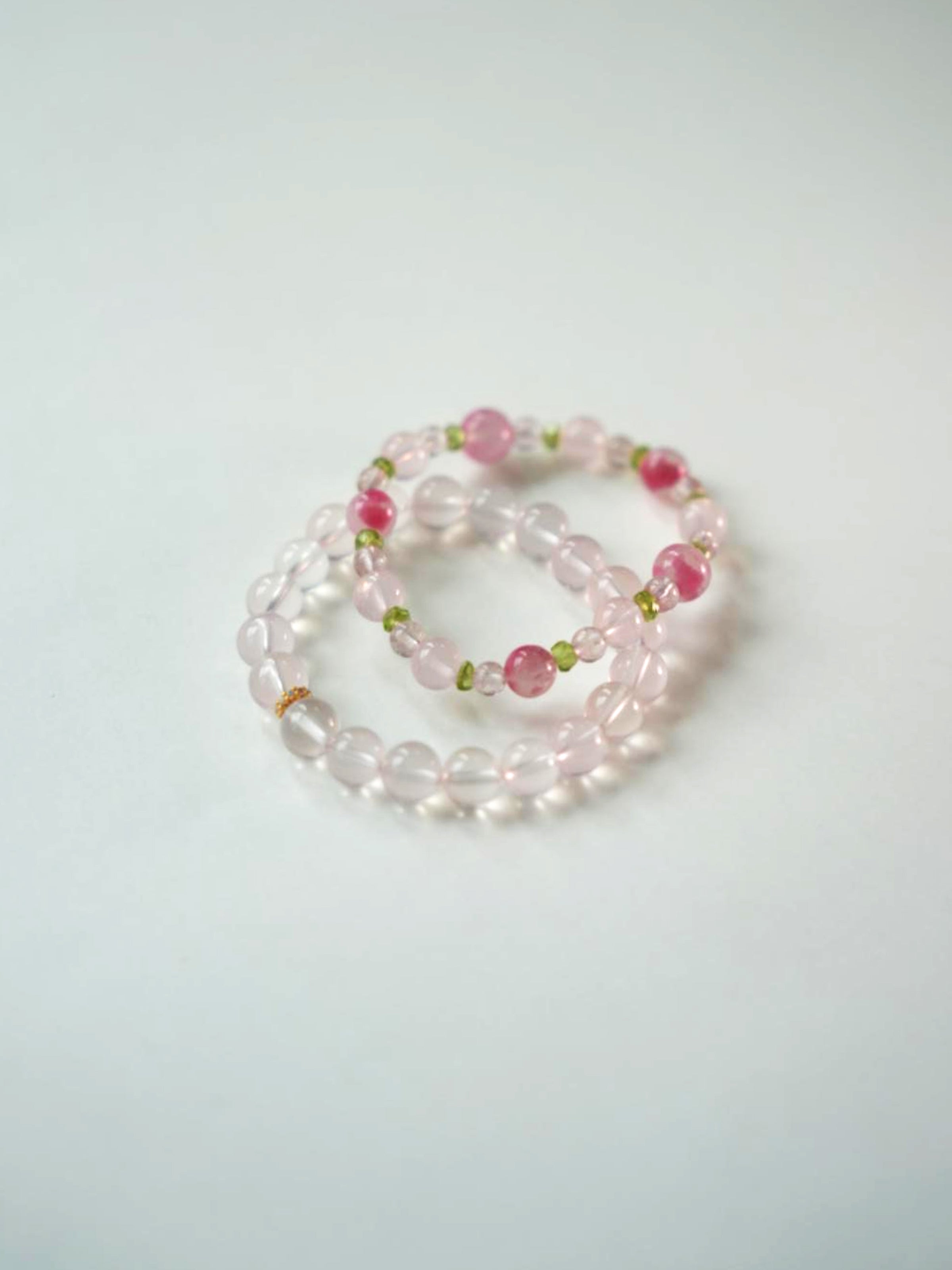 Xunhua New Chinese Style Bracelet Pink Crystal Peridot Bracelet for Women High-end Gift Natural Rose Quartz Bracelet