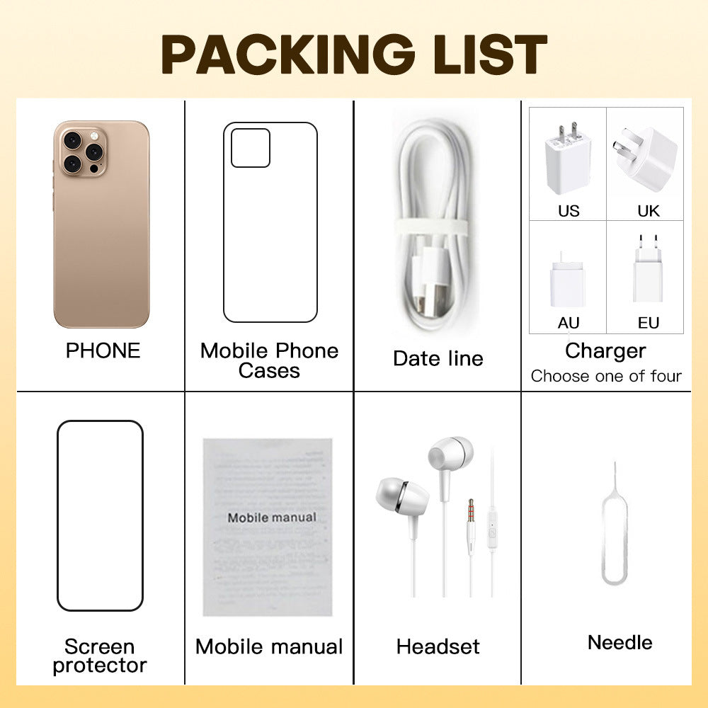 Mobile Phone TK Delivery i16ProMAX4+64Large Screen16pro New Android Phone Hot Sale List