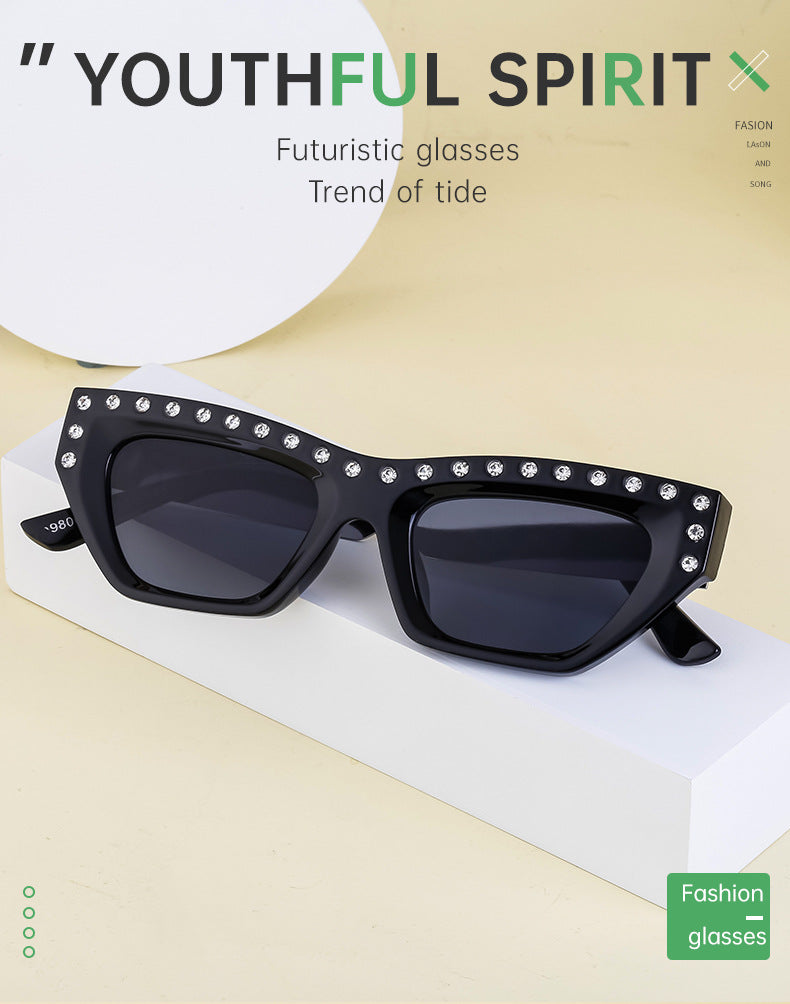 New Fashion Cat Eye Sunglasses for Women Trendy High-end Rhinestone Sunglasses Wholesale sunglasses