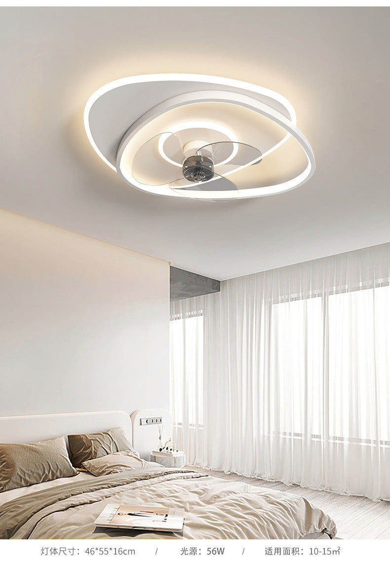 Modern Minimalist Bedroom Shaking Head Fan Light Integrated Children's Room Ceiling Light Silent Living Room Dining Room Zhongshan Lighting