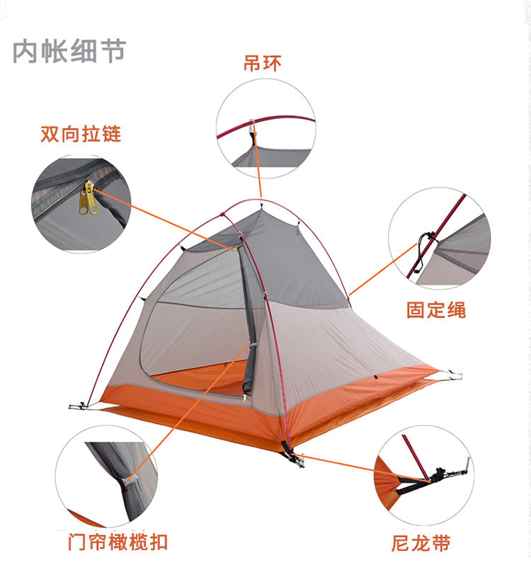 Wholesale Lightweight Hiking Tent Aluminum Pole Single Double Layer Tent Thickened Waterproof Camping Professional Mountaineering Tent Outdoor Camping