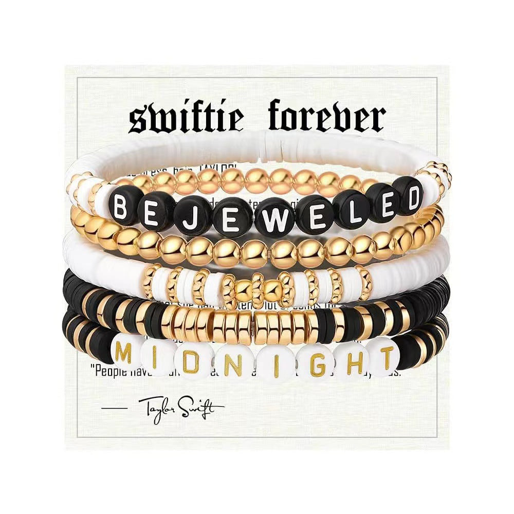Taylor Music Jewelry Bracelet for Women Versatile High-End Bohemian Accessories SWIFTIE Alphabet Soft Clay Bracelet