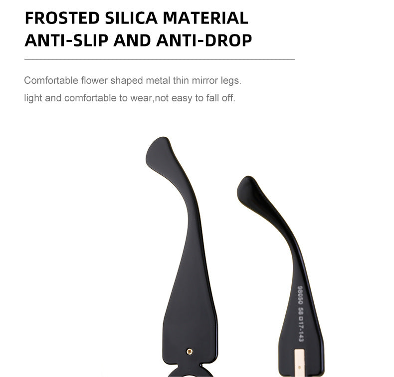 European and American Fashion Square Frame Sunglasses for Women, Trendy Rimless Cut Edge Sun Protection Sunglasses for Women sunglasses