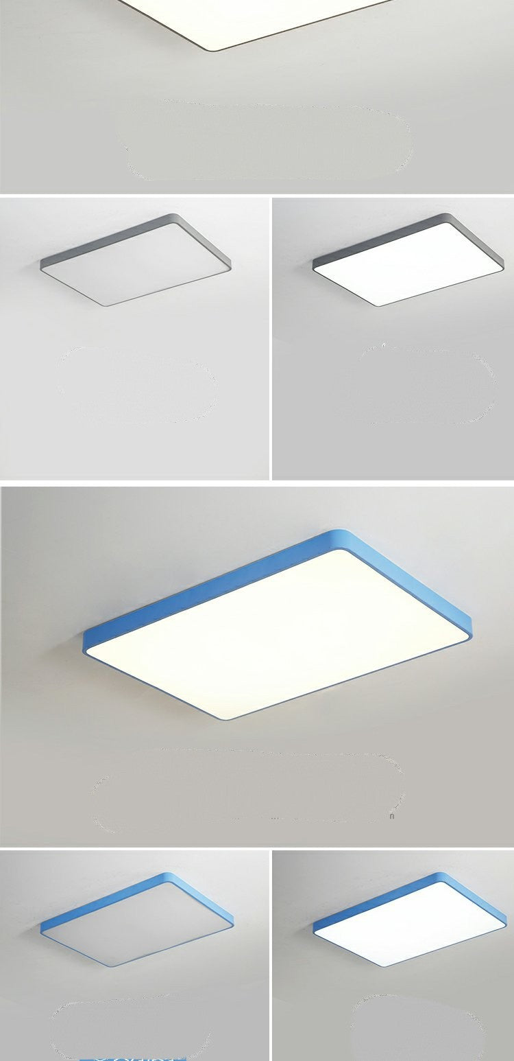 Home Living Room Lamp Rectangular Creative Macaron Ceiling Lamp Room Lamp Modern Simple Iron Art led Bedroom light