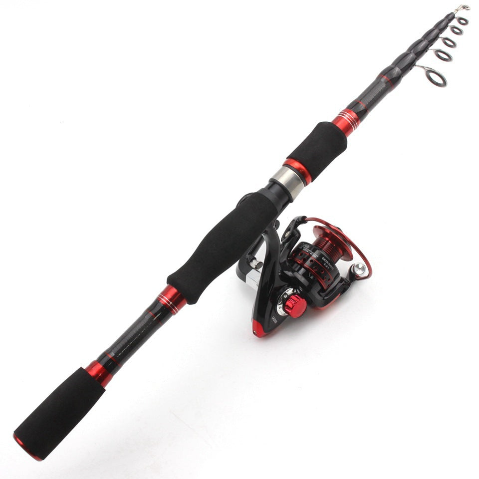 Wholesale Retractable Lure Rod Set Straight Handle Lure Spinning Reel Lure Bait Combination European and American Popular Fishing Gear