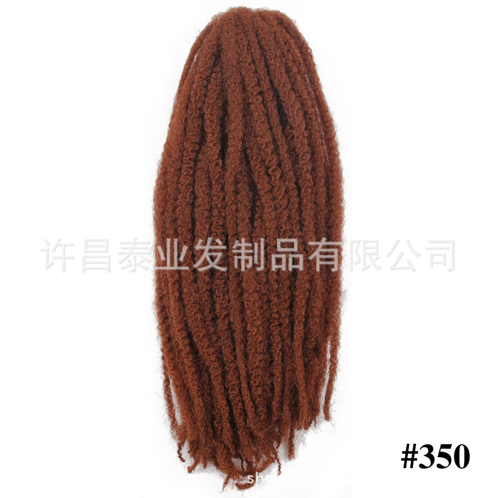 European American African Cross-Border Wig Dreadlocks Marley Braids Crochet Hair Afro Marley braids Big Caterpillar