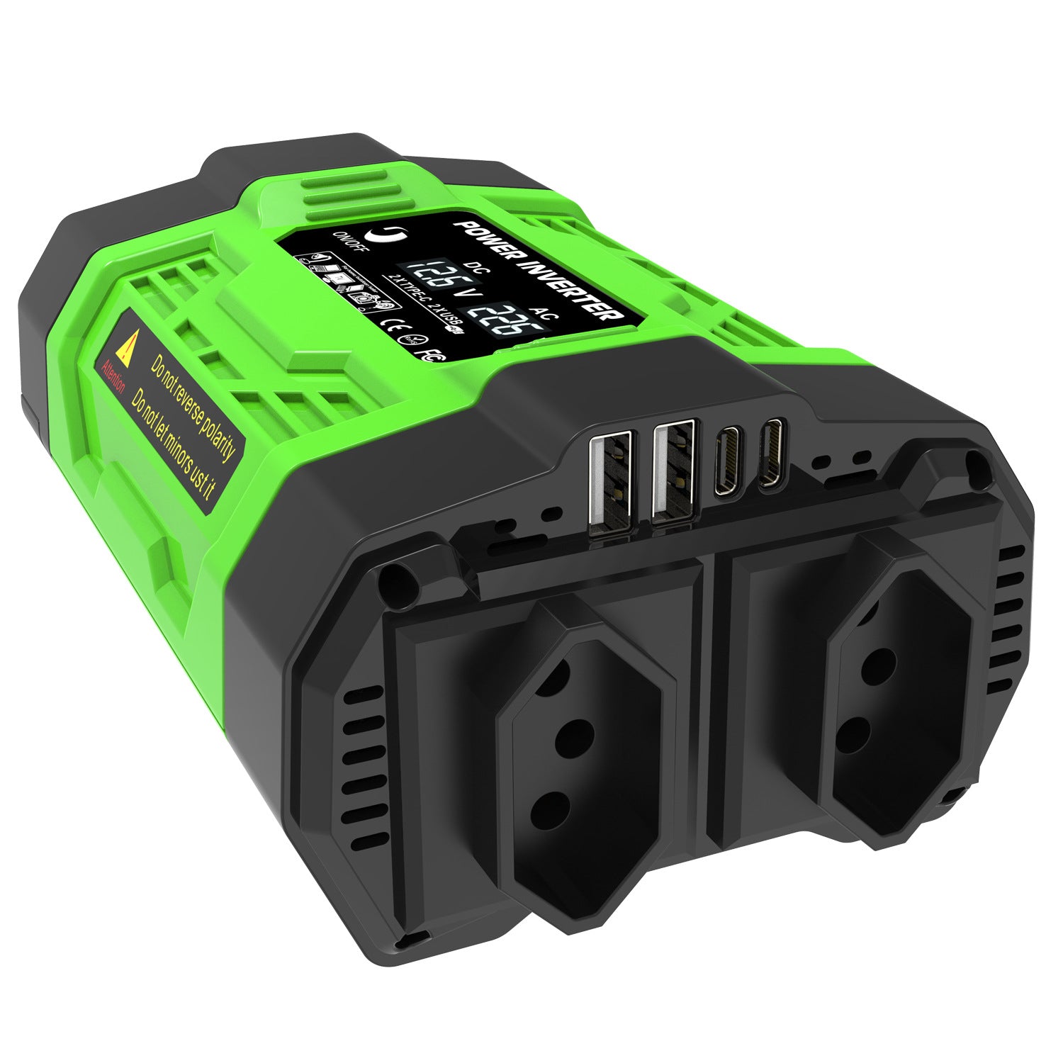 Vehicle Inverter200W300W600W12V Turn110V/220V With dual sockets USB/Type-C Converter