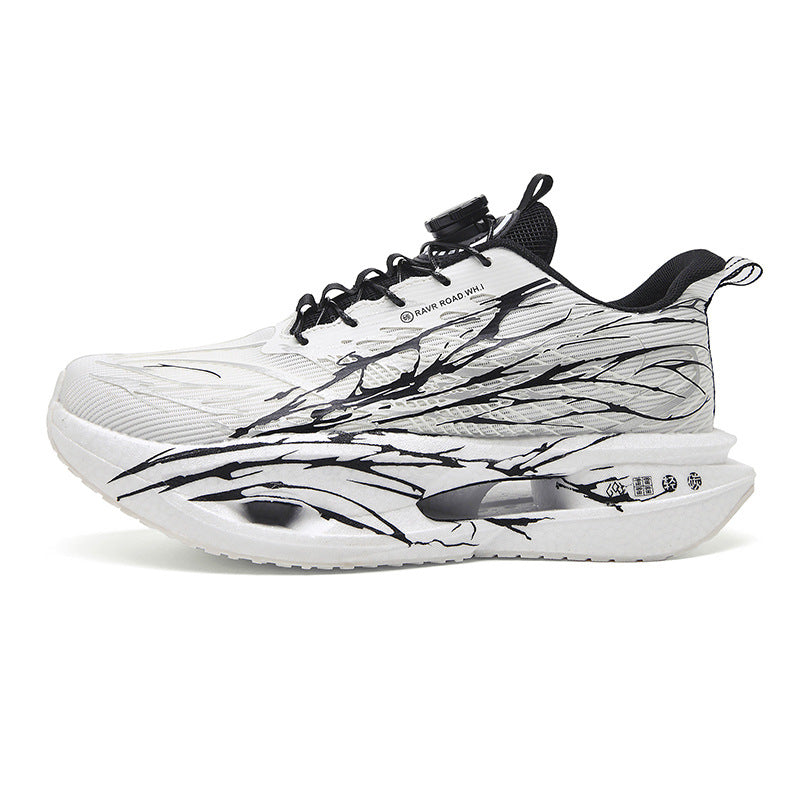 Autumn Winter Double Mesh Thickened Comfortable Rotating Buckle Fluorescent Versatile Running Shoes Youth Carbon Plate Really Soft Sole Sports Shoes