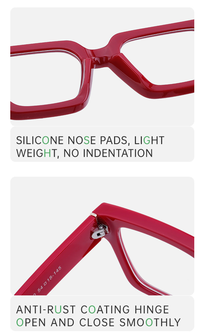 2025New European and American Fashion Square Frame Glasses for Women, Can Be Paired with Prescription or Non-Prescription Lenses, Men's Optical Frames Wholesale