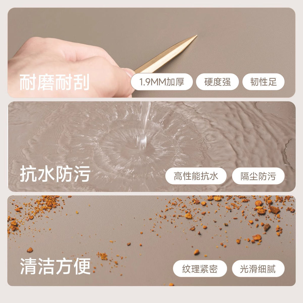 Italian Minimalist Saddle Leather Solid Wood Dressing Table Small Apartment Rock Board Makeup Table Chest of Drawers Integrated Bedroom Makeup Table