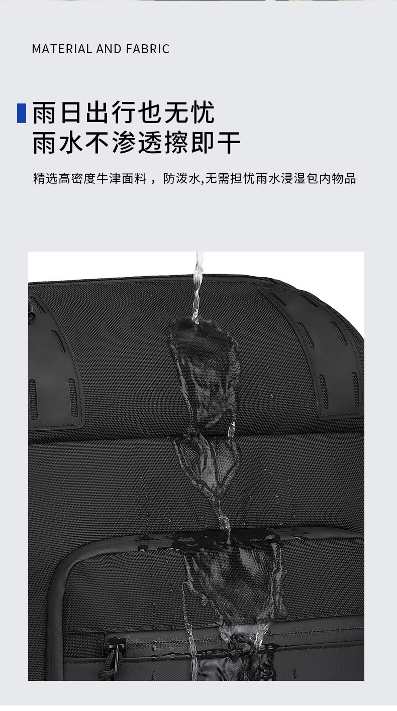 ozuko Casual Backpack Men's Computer Backpack Waterproof Oxford Cloth Large Capacity Commuting Travel School Bag