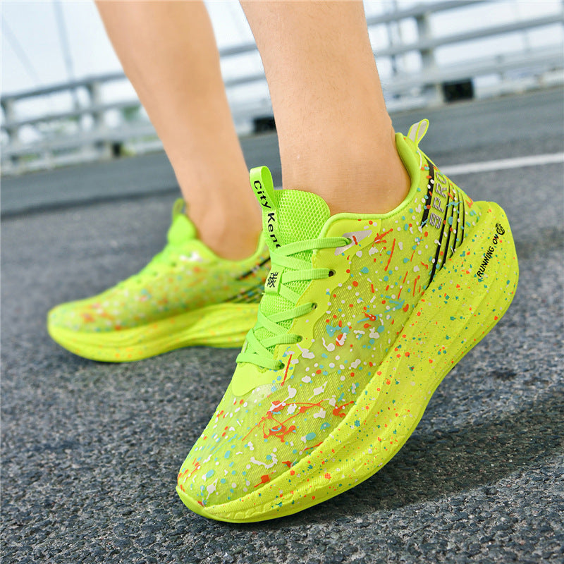 Red Rabbit9pro Autumn and Winter New Double Mesh Luminous Carbon Plate Real Explosion Running Shoes Couples plaid Cushioning Wearable Sneakers