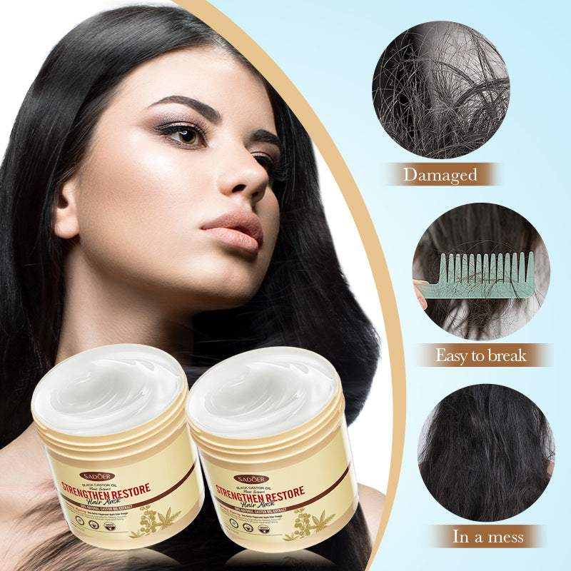 Black Castor Oil Hair Mask500gSADOER Nourishing, Smooth and Fluffy Conditioner Cross-Border Wholesale