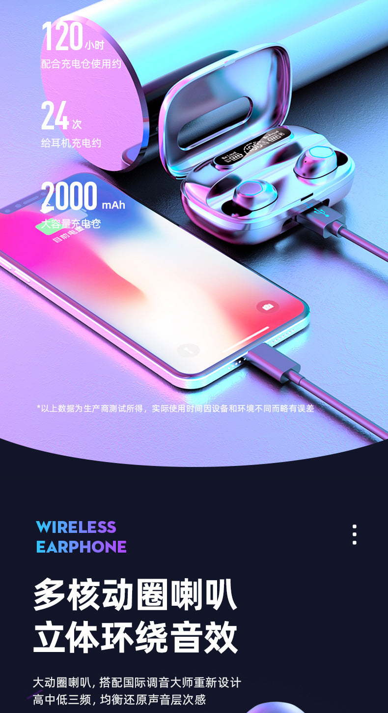 Popular M9Wireless Bluetooth Headset TWS In-ear long-lasting high-quality private model wireless Bluetooth earphones