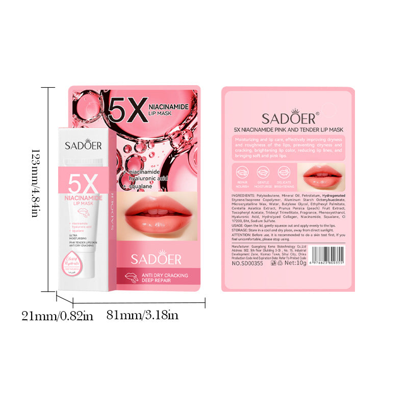 Full English5Niacinamide Lip Mask SADOER Pink anti-chapped hydrating lip balm  wholesale