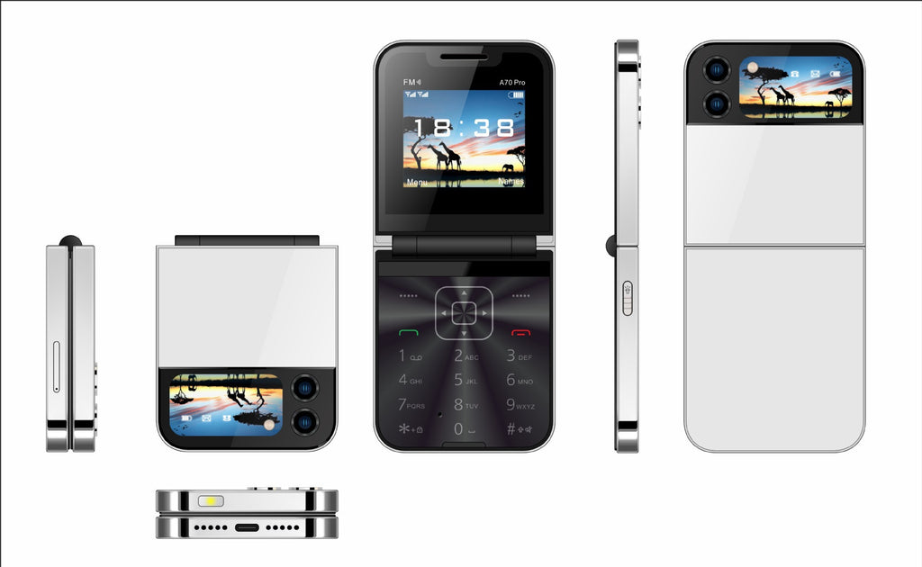 A7pro Flip Phone Mini Feature Phone Foldable Phone with Buttons2G Foreign Language Multi-Language