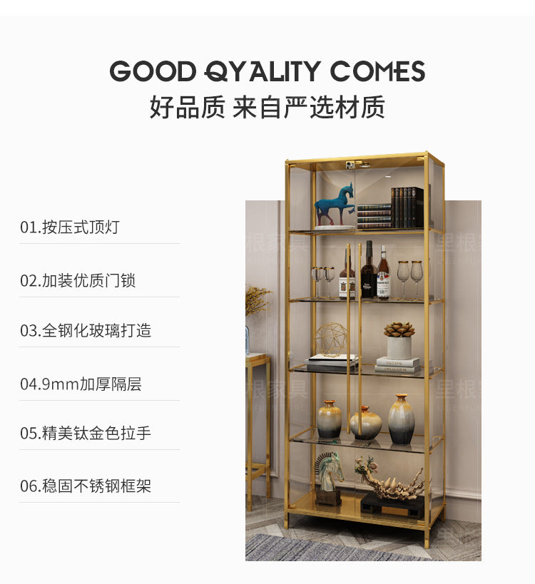 Simple Wine Cabinet Wall-Mounted Living Room Modern Simple Glass Storage Cabinet Home Storage Cabinet Light Luxury High-End Display Cabinet