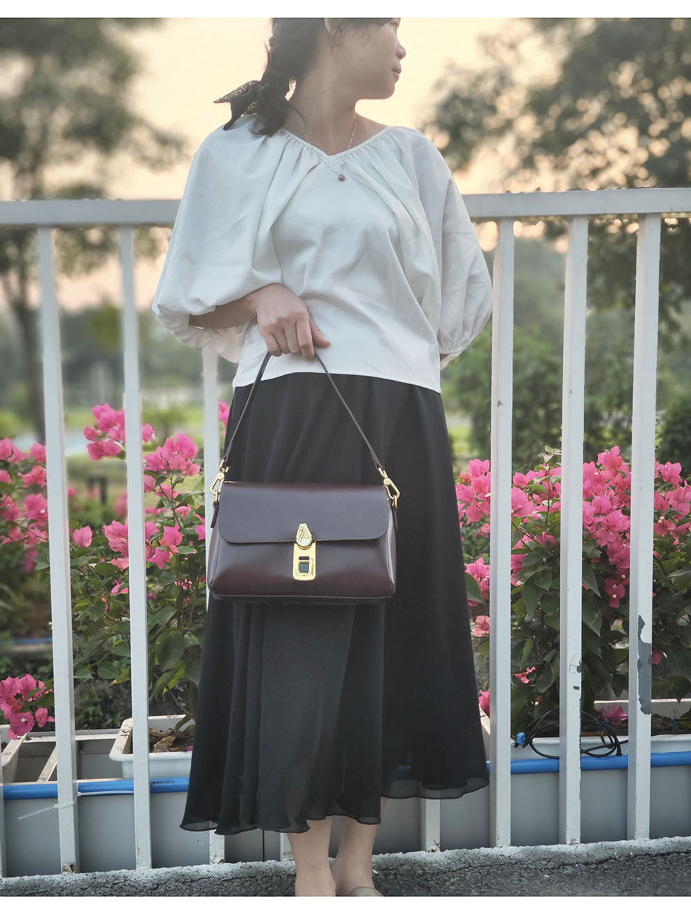 Fingerprint Unlock Bag Niche Genuine Leather Women's Bag High-end Flocked Top Layer Cowhide Single Shoulder Crossbody Commuter Underarm Bag