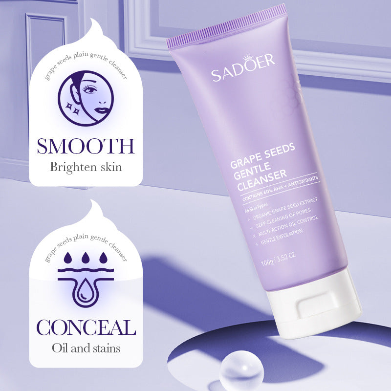 Grape Seed Skin Care Series SADOER Mild and Moisturizing Facial Cleanser, Skin Rejuvenating Eye Cream, Cross-Border Wholesale