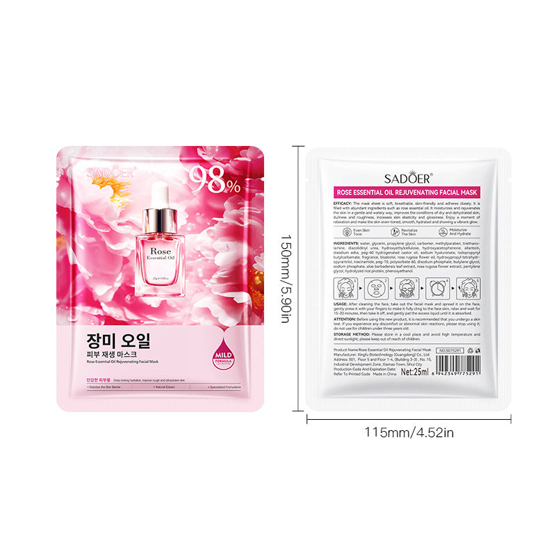 Full English Rose Essential Oil Rejuvenating Mask SADOER Moisturizing, rejuvenating, and brightening face mask  wholesale