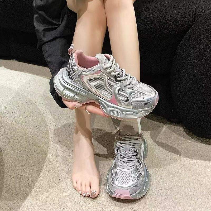 Women's Thick-Soled Height-Increasing Dad Sneakers20252023 Summer New Breathable Versatile Lightweight Sports Casual Shoes